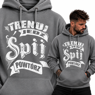 BLUZA Z KAPTUREM NA SIŁOWNIĘ TRENUJ